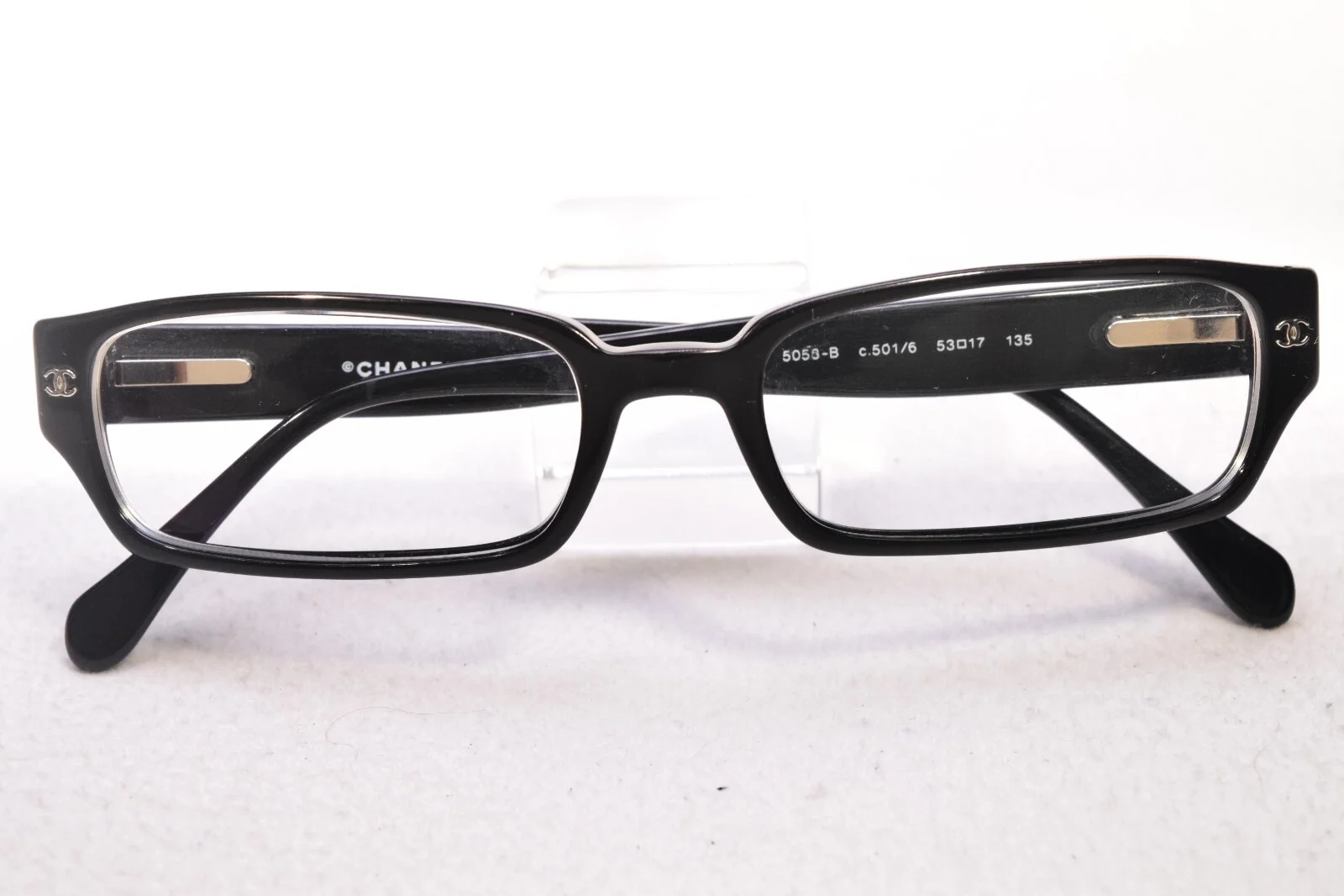 CHANEL 5053-B RHINESTONE EYEGLASS/SUNGLASS FRAMES 53[]17/135 WITH CASE ITALY 3