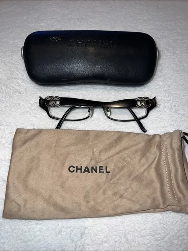 CHANEL CH 2106 334 51mm Black Gold CC Cocomark Eyeglasses Frames Italy