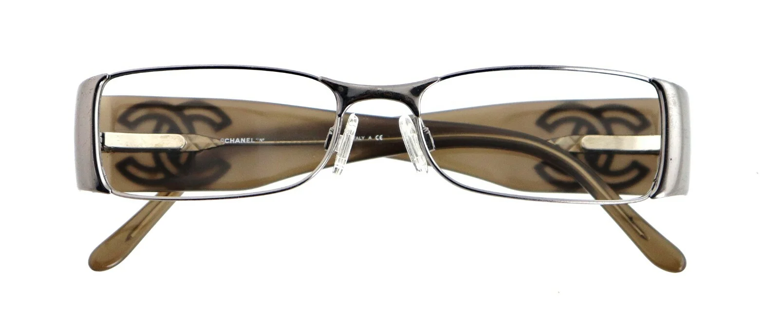 CHANEL CH 2119 108 51mm Brown Silver Cocomark Eyeglasses Frames Only Italy