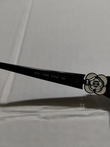 CHANEL CH 3131 888 51mm Black Camellia Eyeglasses Frames Only Italy 4