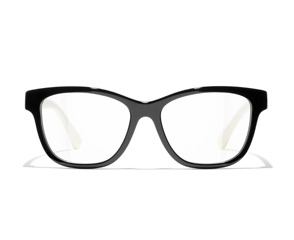 Chanel CH3443 1656 Black and White CHANEL LOGO Eyeglasses 53/16/140MM B39MM NEW 2