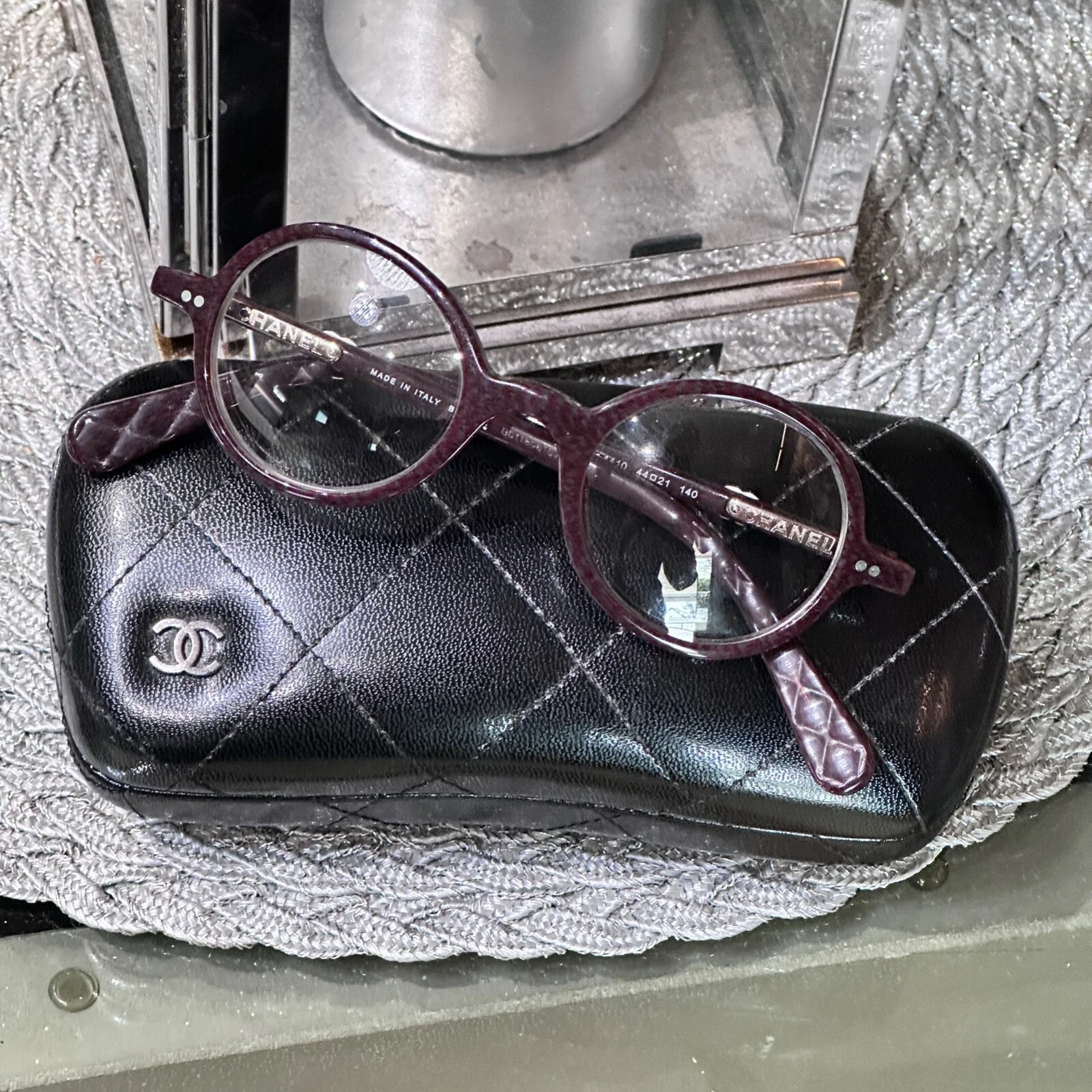 Chanel Eyeglass Frames 3251-1410 Red-Fiber 44mm 1