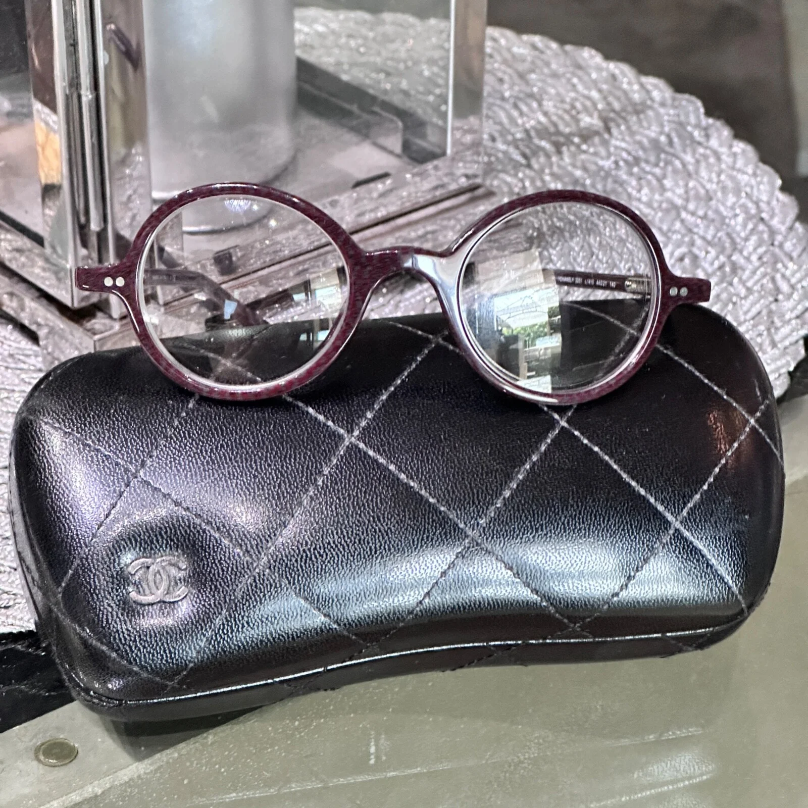 Chanel Eyeglass Frames 3251-1410 Red-Fiber 44mm 2
