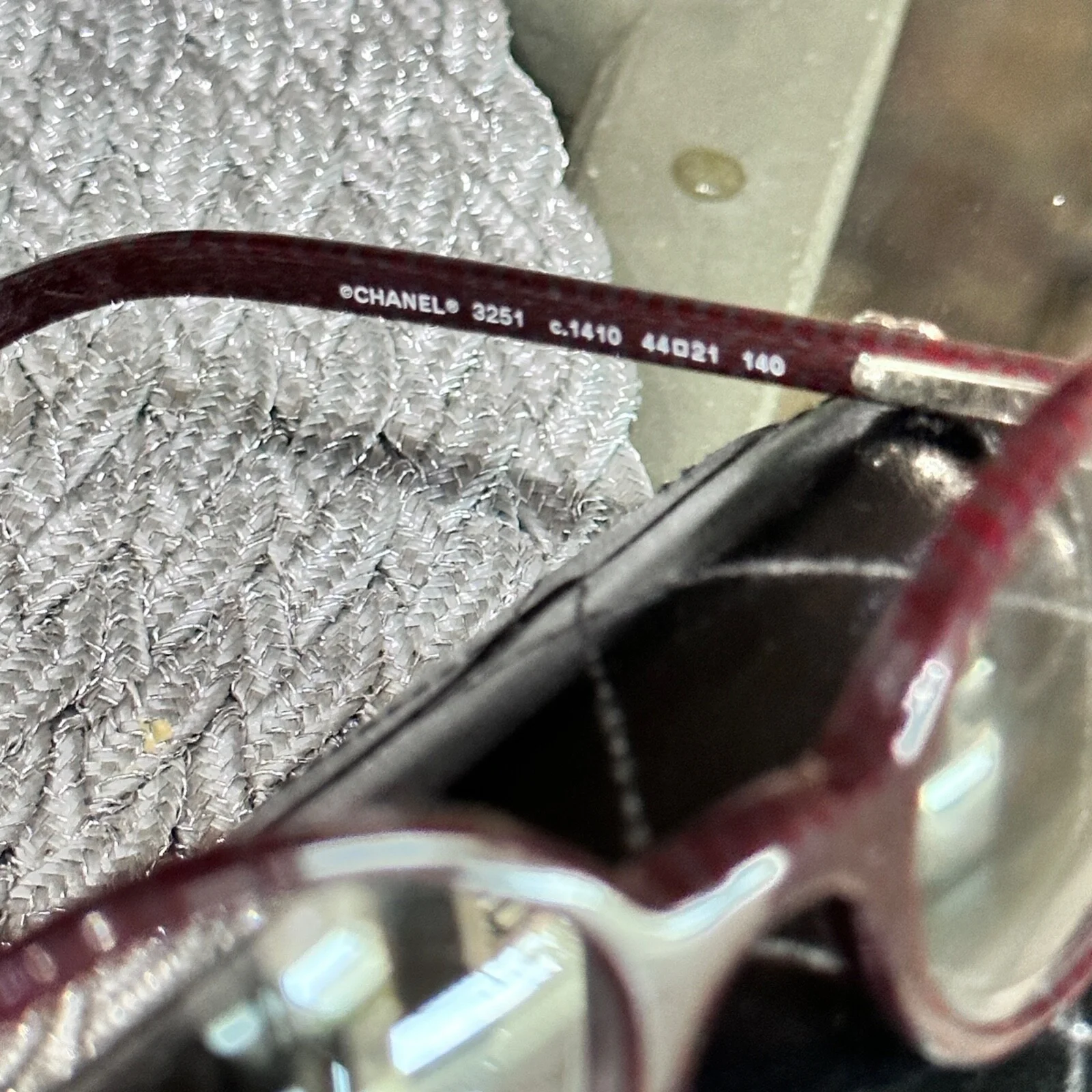 Chanel Eyeglass Frames 3251-1410 Red-Fiber 44mm 4