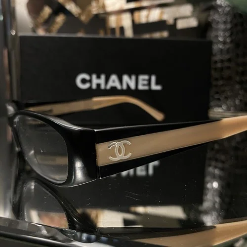 Chanel Eyeglasses 3119 Black Ivory Pearl Frames VERY RARE! Some Damage 2