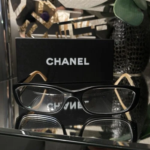 Chanel Eyeglasses 3119 Black Ivory Pearl Frames VERY RARE! Some Damage 4