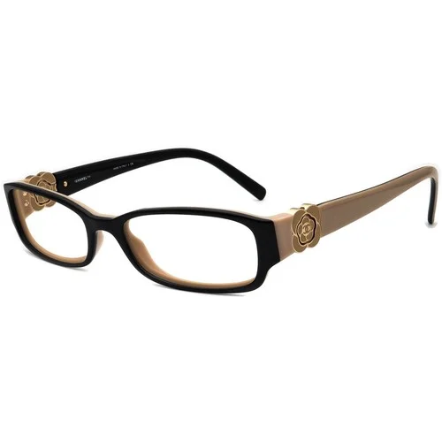 Chanel Eyeglasses 3131 c.1013 Black/Nude Brown Rectangular Frame Italy 51-16 130 3