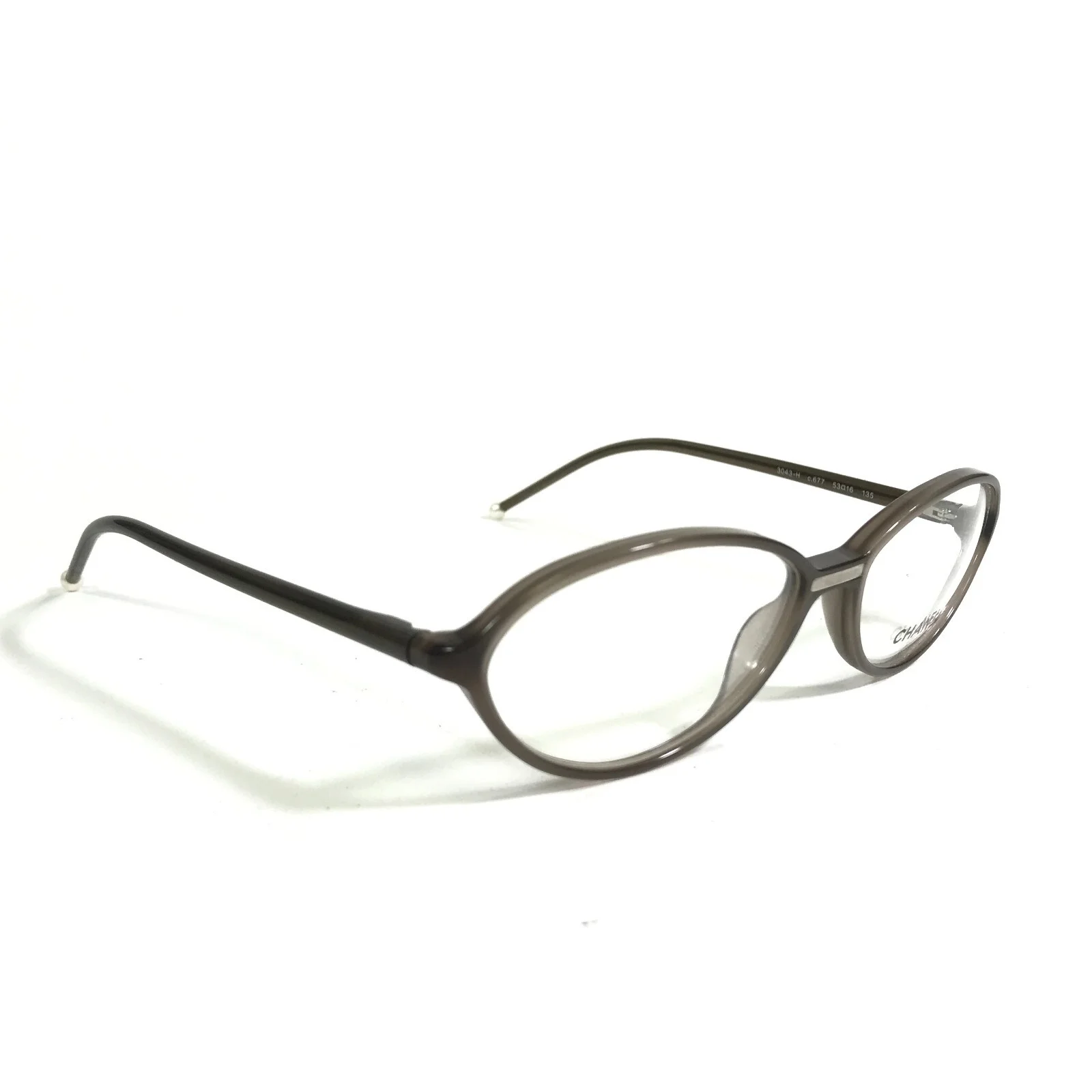 Chanel Eyeglasses Frames 3043-H c.677 Brown Round Oval Full Rim 53-16-135 2