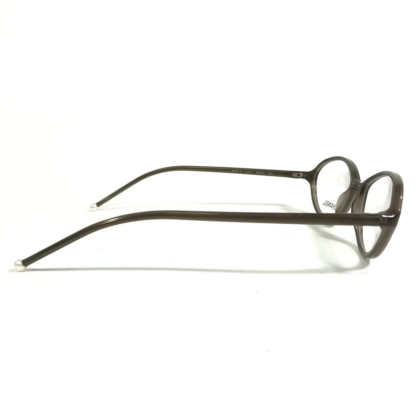 Chanel Eyeglasses Frames 3043-H c.677 Brown Round Oval Full Rim 53-16-135 3