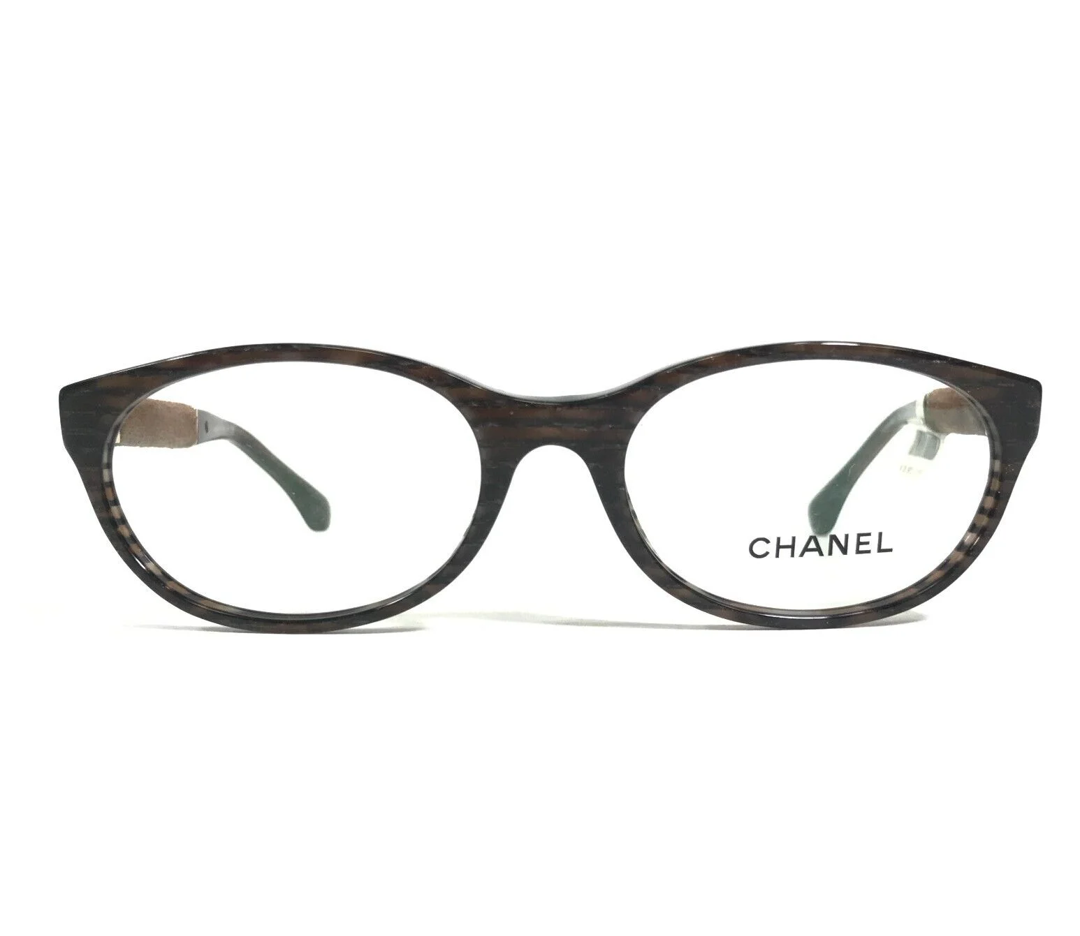 Chanel Eyeglasses Frames 3261 c.1442 Brown Gold Glitter Sparkly Round 51-17-135 2