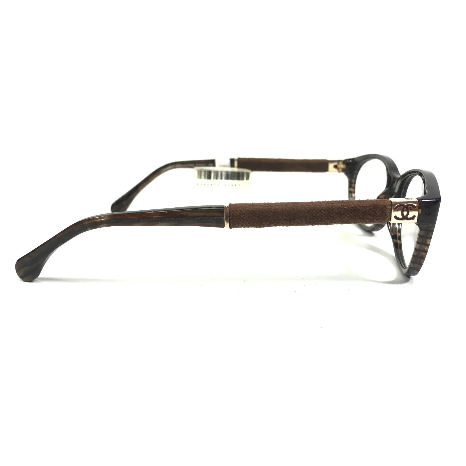 Chanel Eyeglasses Frames 3261 c.1442 Brown Gold Glitter Sparkly Round 51-17-135 4