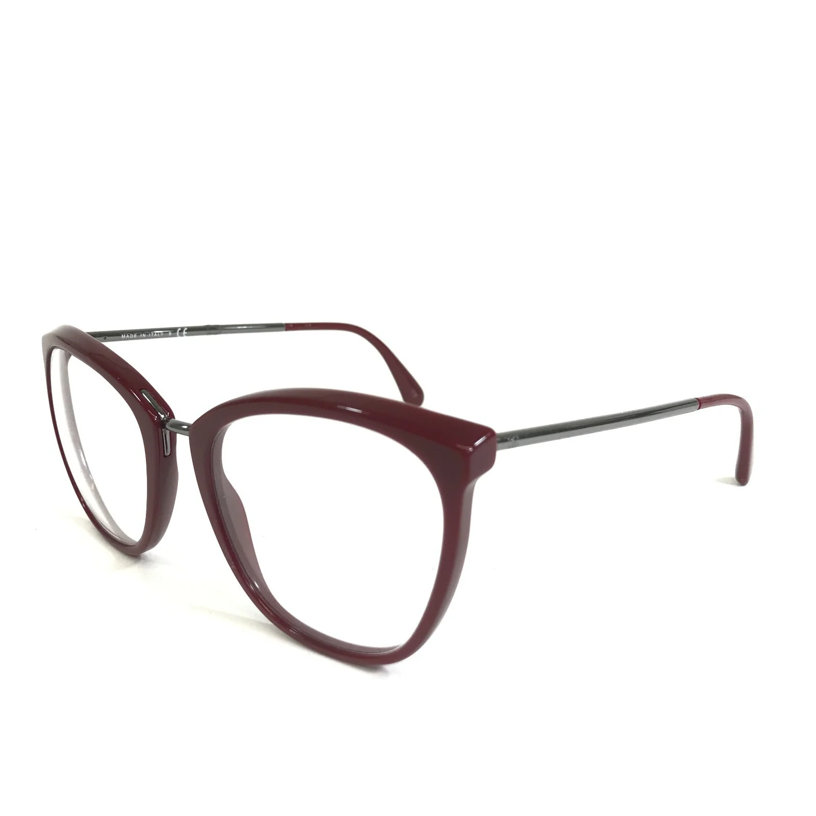 Chanel Eyeglasses Frames 3381 c.1612 Burgundy Red Silver Cat Eye Round 54-19-140 4