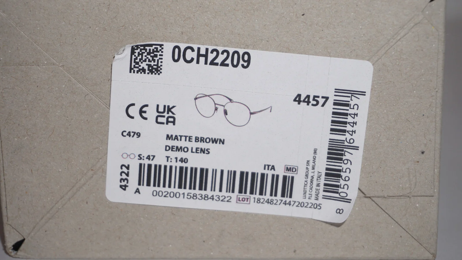 CHANEL Eyeglasses New Aviator Round Matte Brown CH2209 C.479 47 20 140 2
