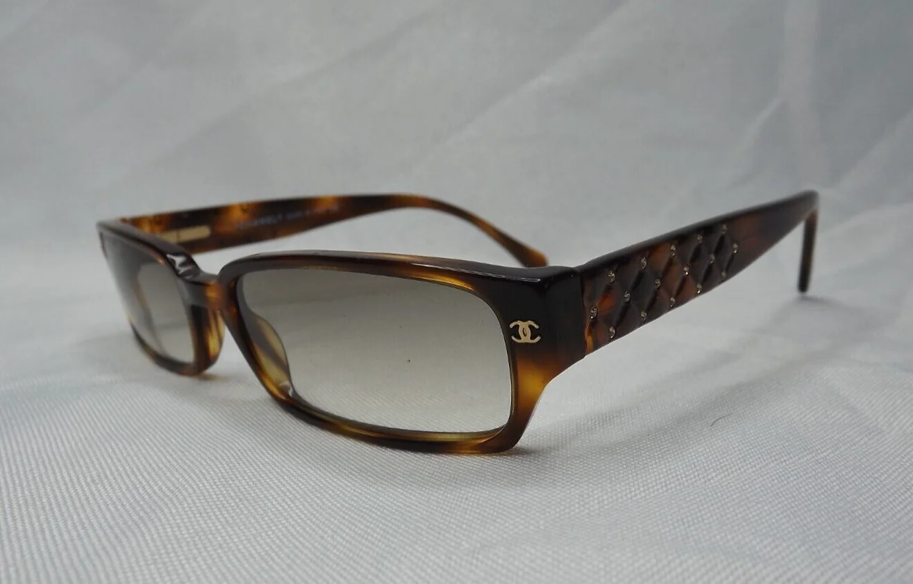Chanel Havana Swarovski Eyeglasses Studded 5058-b Made in Italy