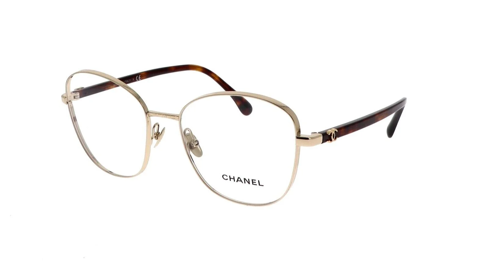 Chanel Optical CH2198 395 Pale Gold & Tortoise Frame Pantos Eyeglasses