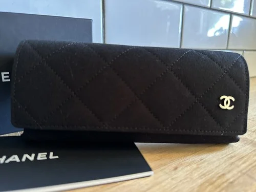 Chanel Sunglasses Eyeglasses Black Set Quilted Case Cloth Box booklet 2