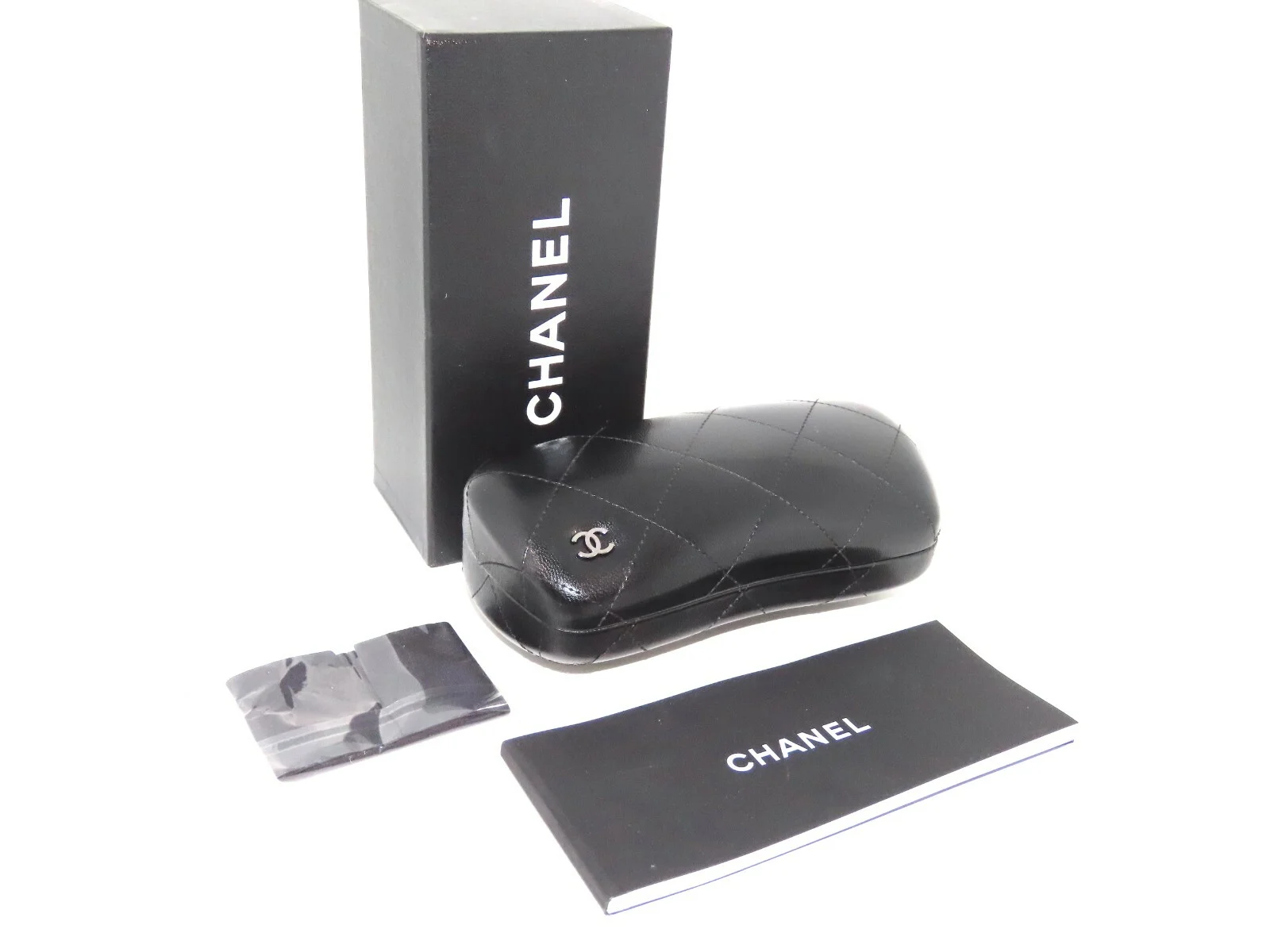Chanel Sunglasses Eyeglasses Large Set Quilted Case Cloth Box booklet