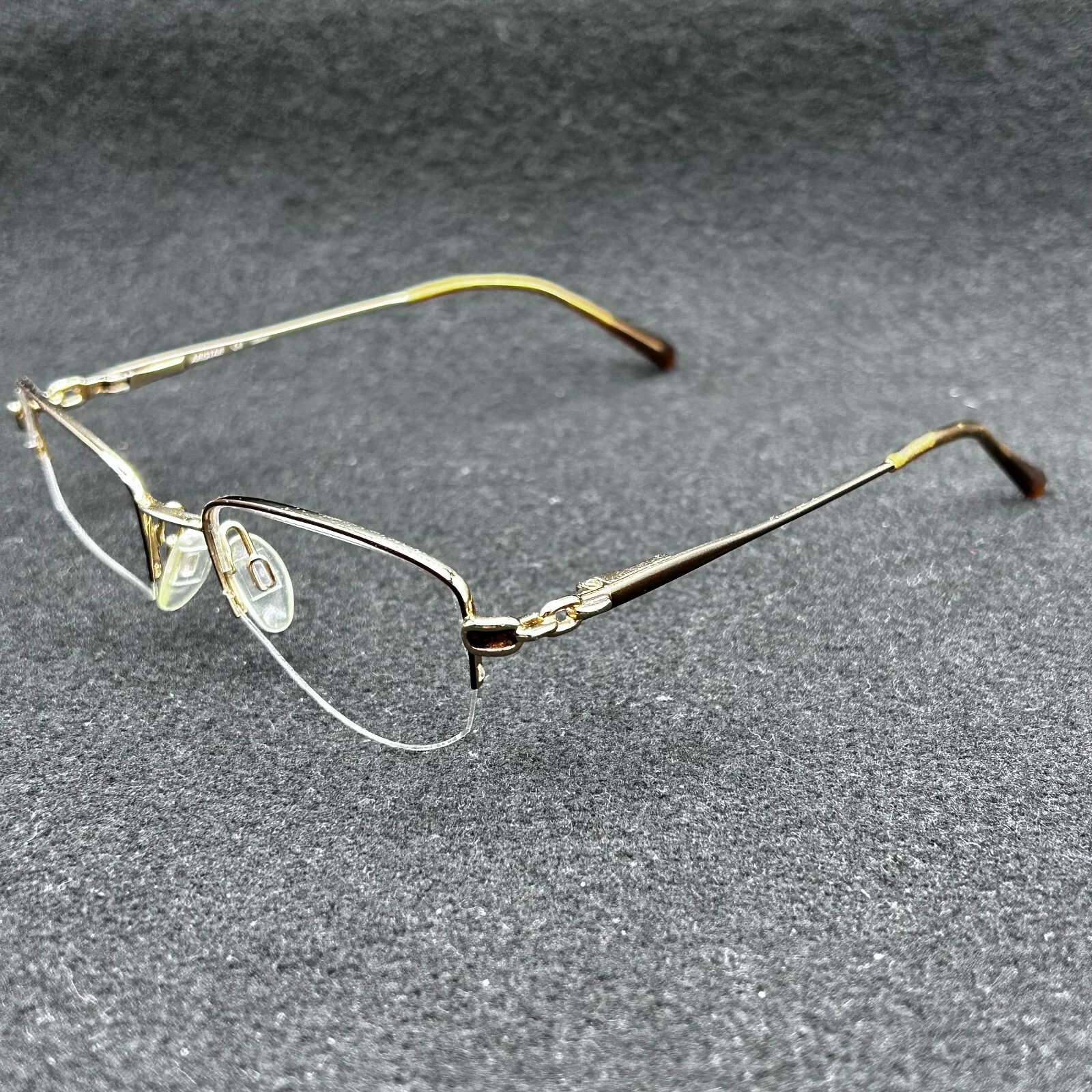 Charmant Aristar AR6895 Half-Rim Eyeglasses **FRAME ONLY** Gold 50-19-130 Used