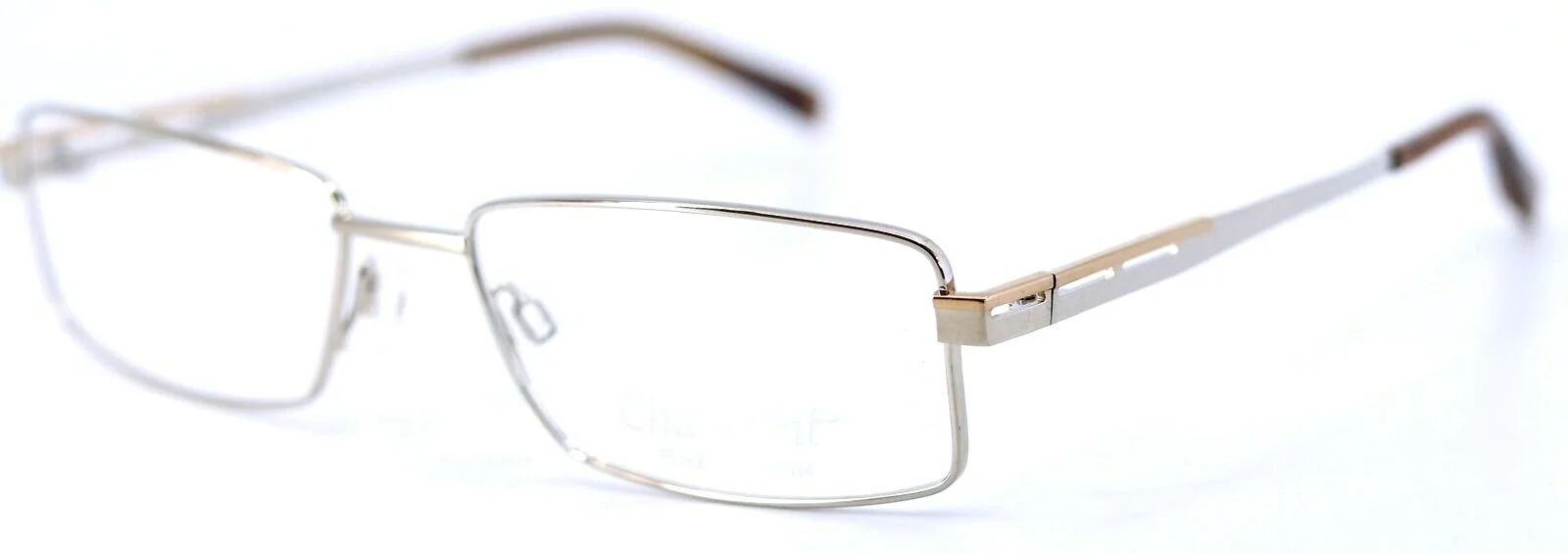 Charmant CH10723 WG Silver Mens Rectangle Pure Titanium Eyeglasses 55-18-140