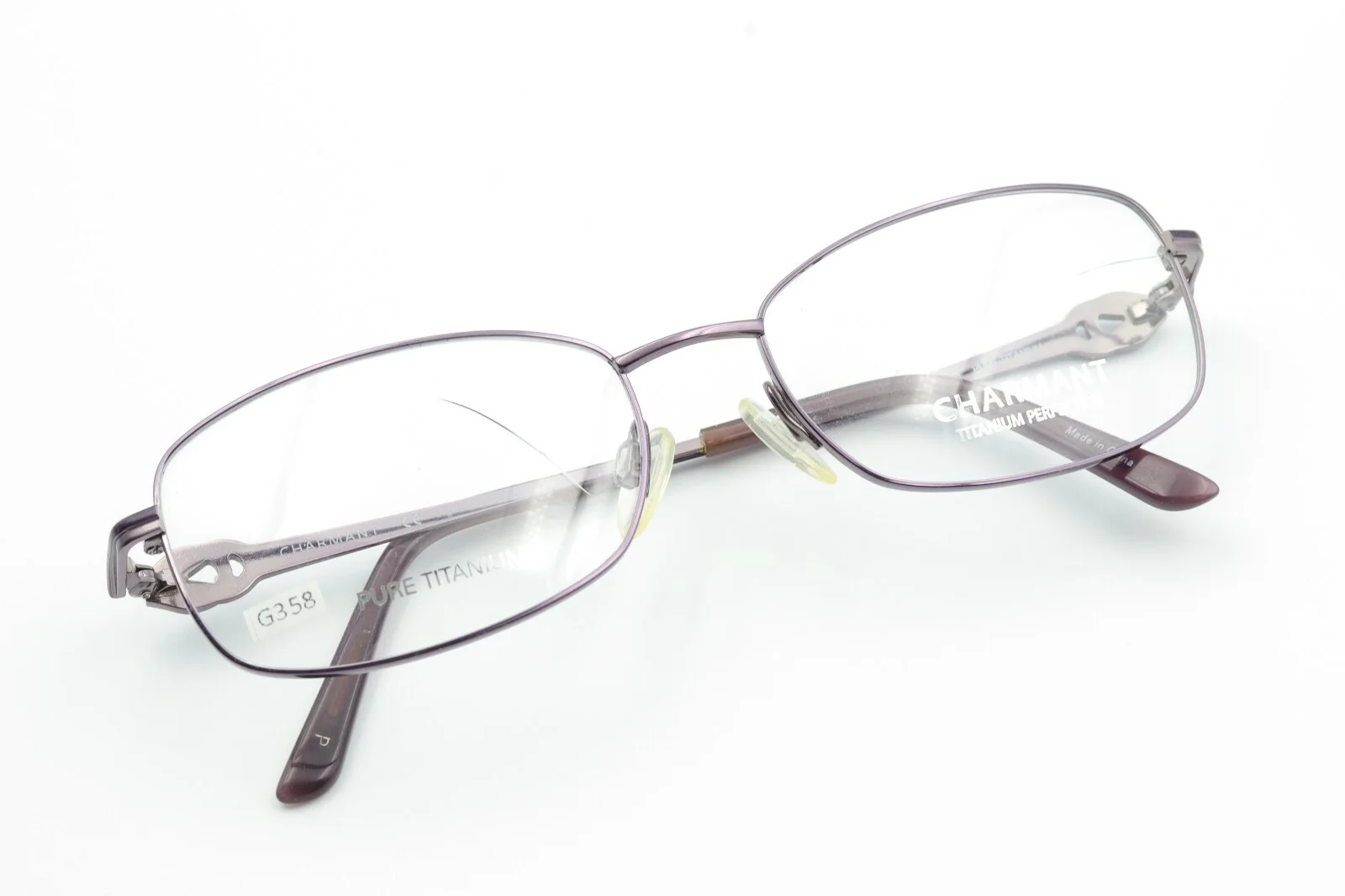 CHARMANT CH12080 PU Purple 55-17-140 Eyeglass Frame PURE TITANIUM with Case G358