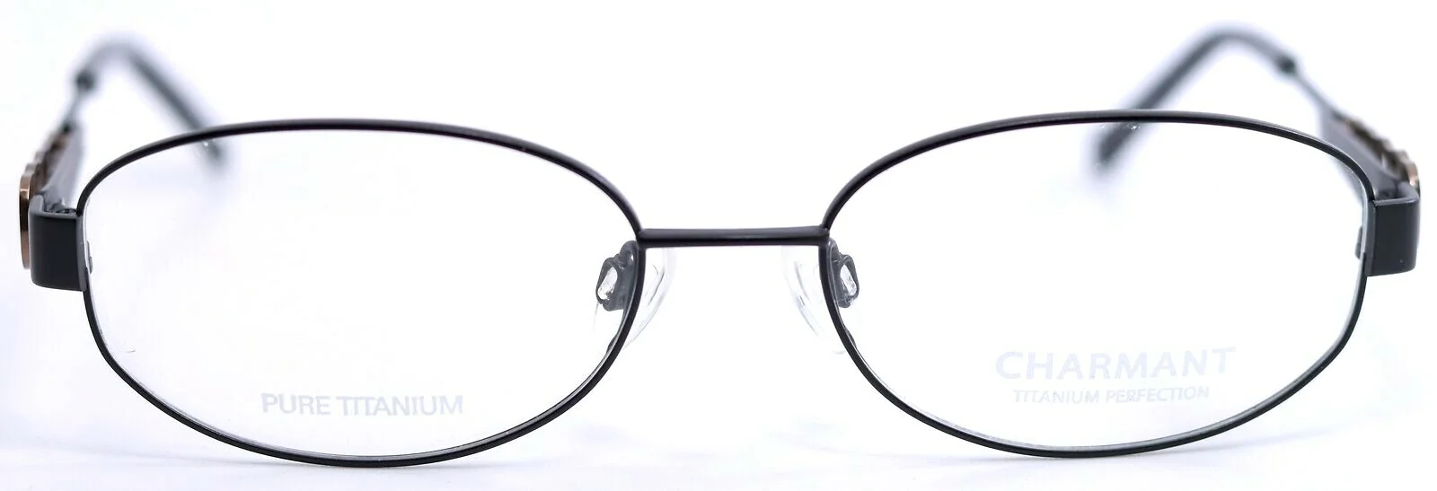 Charmant CH12105 BK Black Oval Womens Titanium Eyeglasses Frames 53-17-135 2