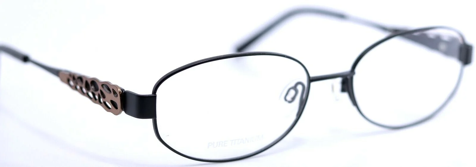 Charmant CH12105 BK Black Oval Womens Titanium Eyeglasses Frames 53-17-135 4