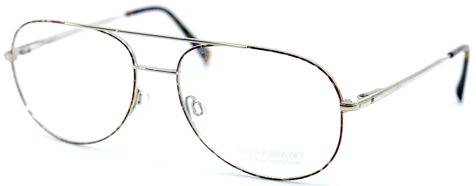 Charmant CH8180 SI Silver Tortoise Front Aviator Titanium Eyeglasses 56-16-145