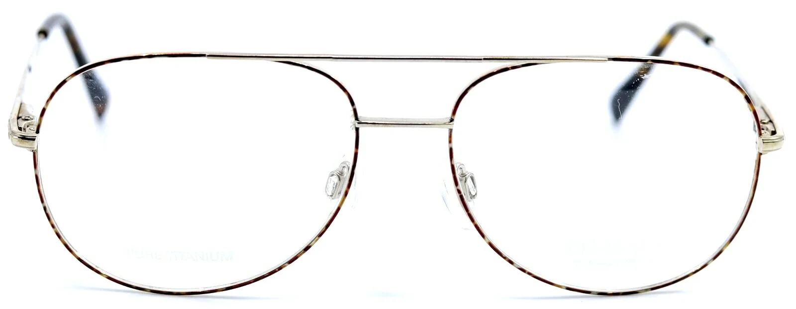 Charmant CH8180 SI Silver Tortoise Front Aviator Titanium Eyeglasses 56-16-145 2