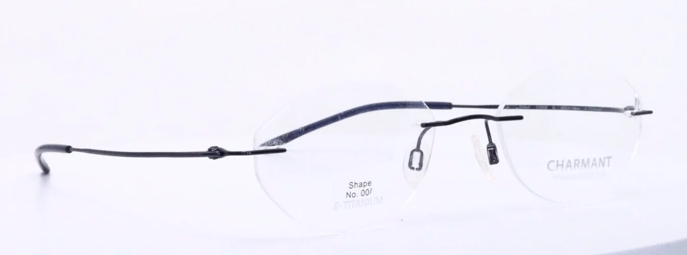 CHARMANT CH8600E 008 BL Blue Womens Oval Rimless Eyeglasses 99-19-140 B:36 3