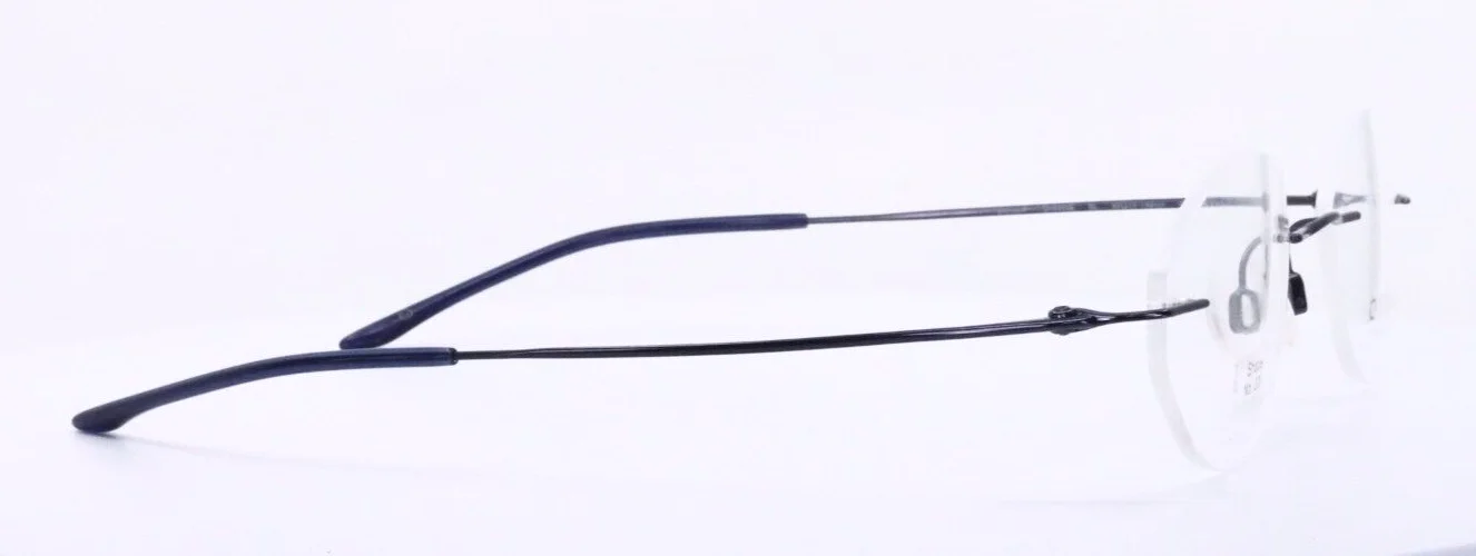 CHARMANT CH8600E 008 BL Blue Womens Oval Rimless Eyeglasses 99-19-140 B:36 4