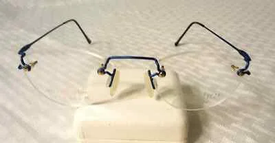 Charmant Synthes Eyez Titanium Rimless Eyeglass Frames Blue 50-19 140 Lot 18 NOS