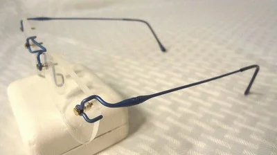 Charmant Synthes Eyez Titanium Rimless Eyeglass Frames Blue 50-19 140 Lot 18 NOS 2