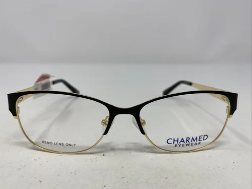 Charmed Eyewear CM 5004 BLK 53-15-140 Black/Gold Full Rim Eyeglasses Frame -L83
