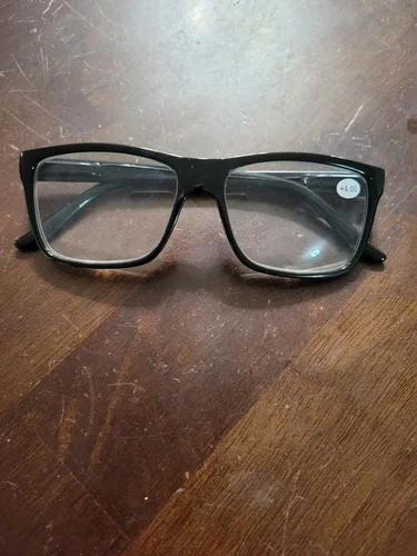 Cheater Glasses +4.00 Black Frames 2