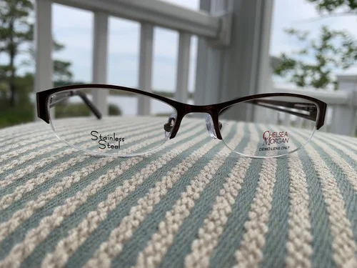 Chelsea Morgan CM1011 Brown Cat Eye Women Semi-Rimless 51-17-135 Eyeglass Frames 2
