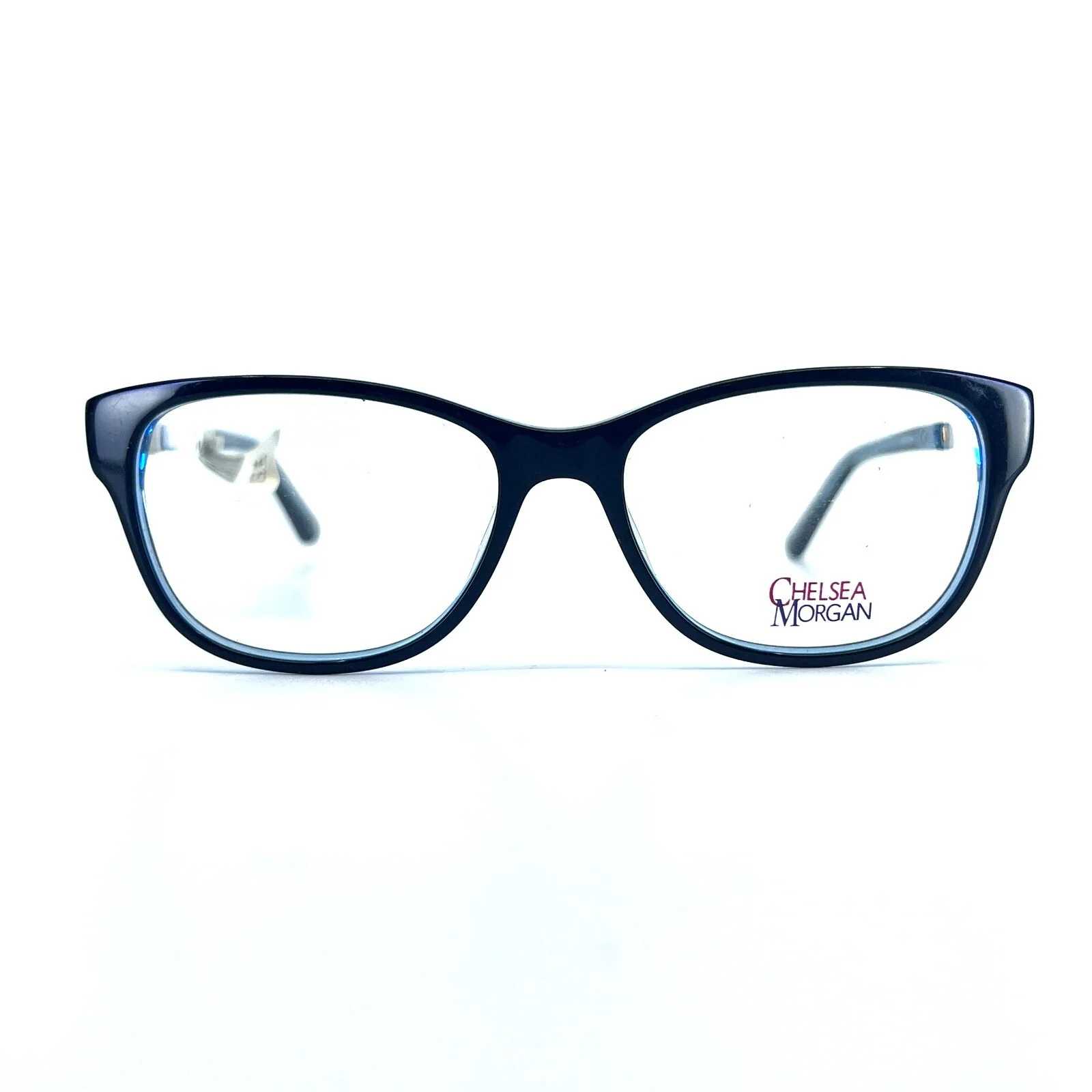 Chelsea Morgan CM7004 NAVY Womens Blue Full Rim Eyeglasses 52-17-135 2