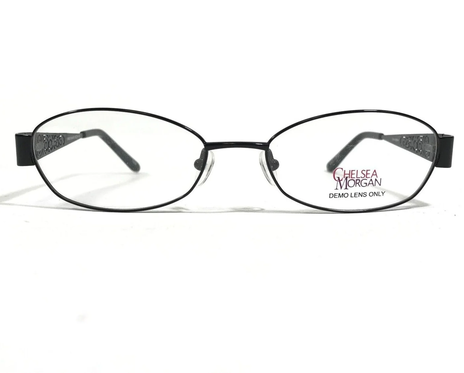 Chelsea Morgan CM803 BLACK Eyeglasses Frames Round Oval Full Rim 52-17-135 2