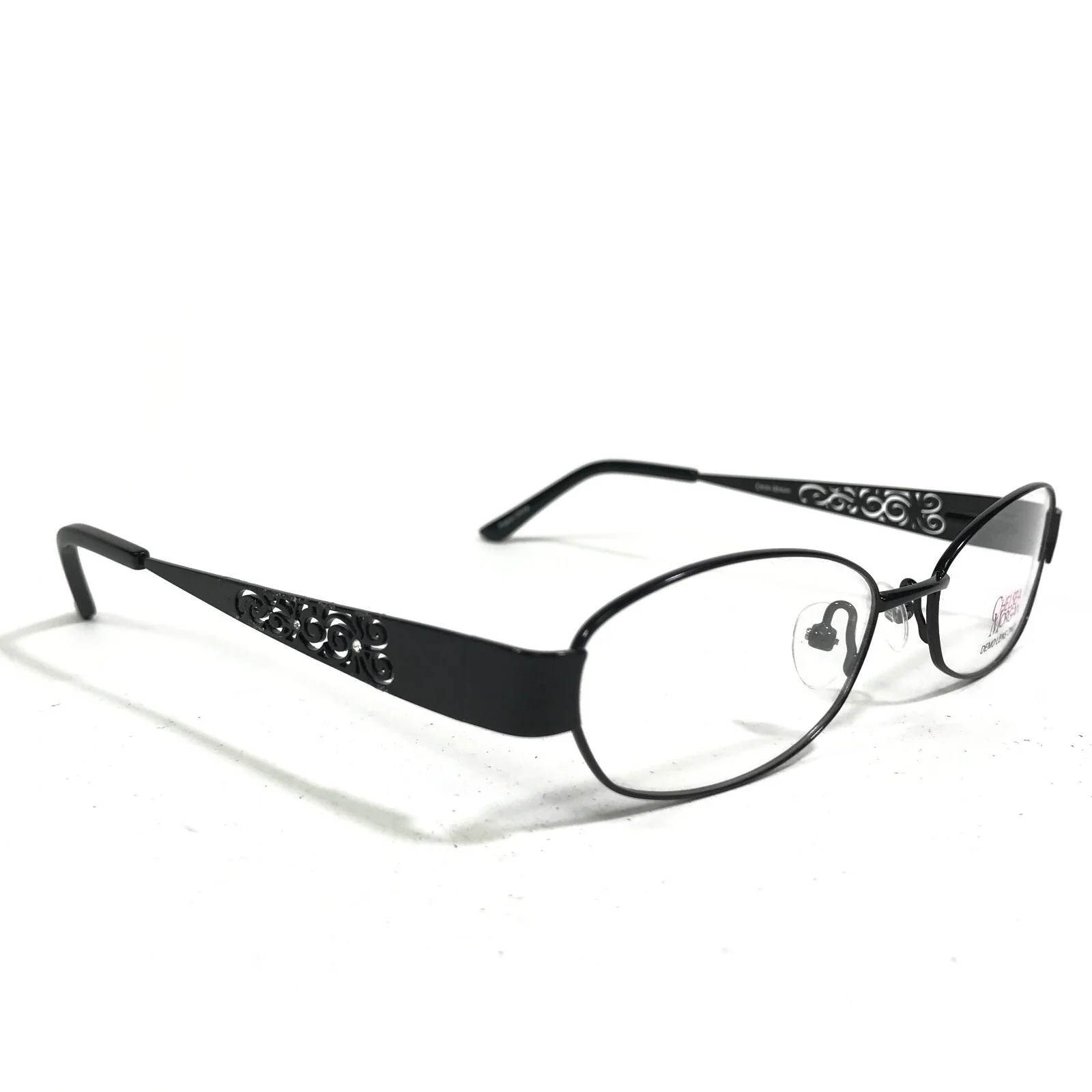 Chelsea Morgan CM803 BLACK Eyeglasses Frames Round Oval Full Rim 52-17-135 3