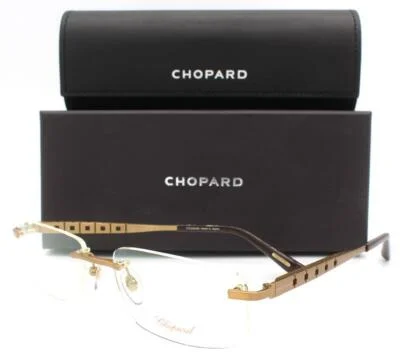 Chopard VCH A99 Eyeglasses Titanium Antique Gold Brown 0428 Authentic 57mm 1