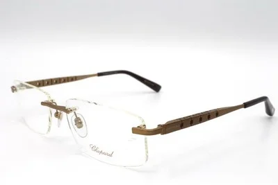 Chopard VCH A99 Eyeglasses Titanium Antique Gold Brown 0428 Authentic 57mm 2