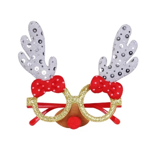 Christmas Eyeglasses Lightweight Lovely Antlers Bowknot Xmas Eyeglasses Plastic