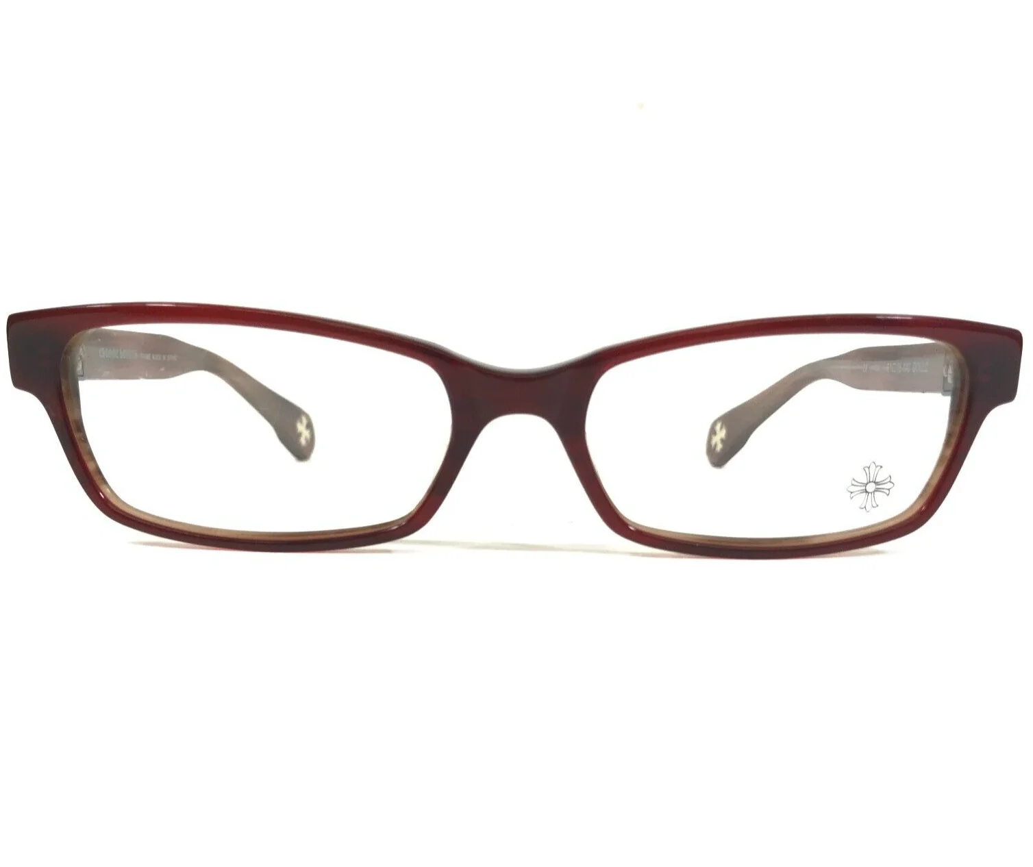 Chrome Hearts Eyeglasses Frames DOLLZ RDM Burgundy Red Sterling Silver 51-16-140 2