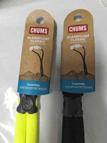 CHUMS FLOATING CLASSIC EYEGLASS RETAINER LANIARD, BLACK or NEON YELLOW NEW! 2
