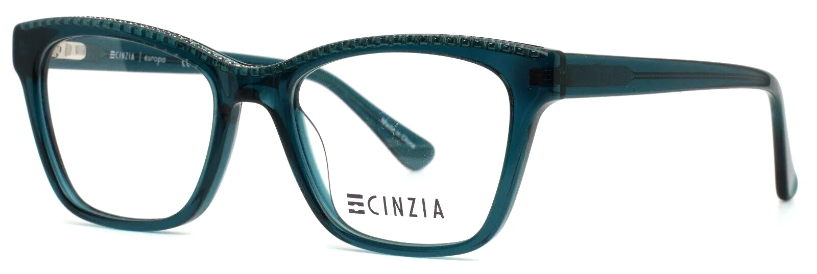 CINZIA CIN-5110 C3 Teal Smoke Womens Cat Eye Full Rim Eyeglasses 50-18-135 B:39