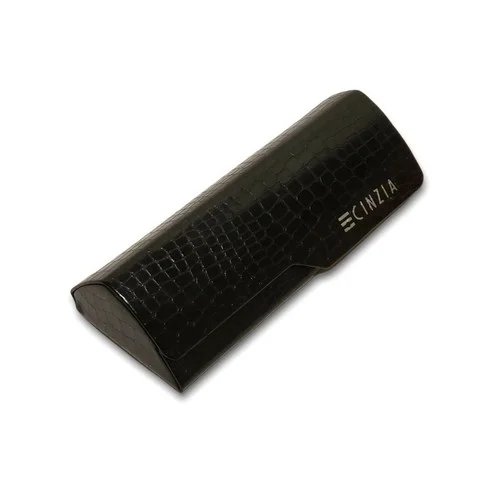 CINZIA Designer Eyeglass Case Hard Shell Black Snakeskin Style Pattern Design