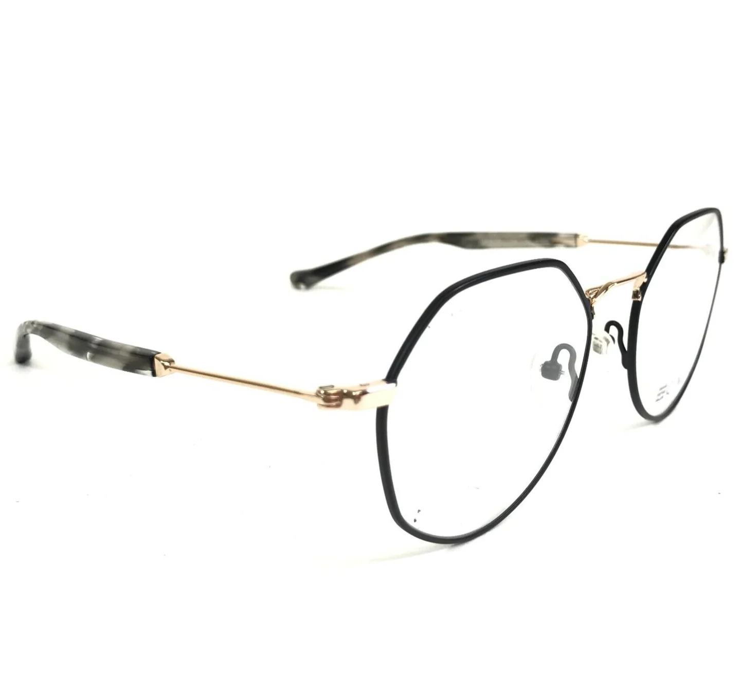 Cinzia Eyeglasses Frames CIN-5132 C3 Black Tortoise Gold Hexagon 53-19-140 3