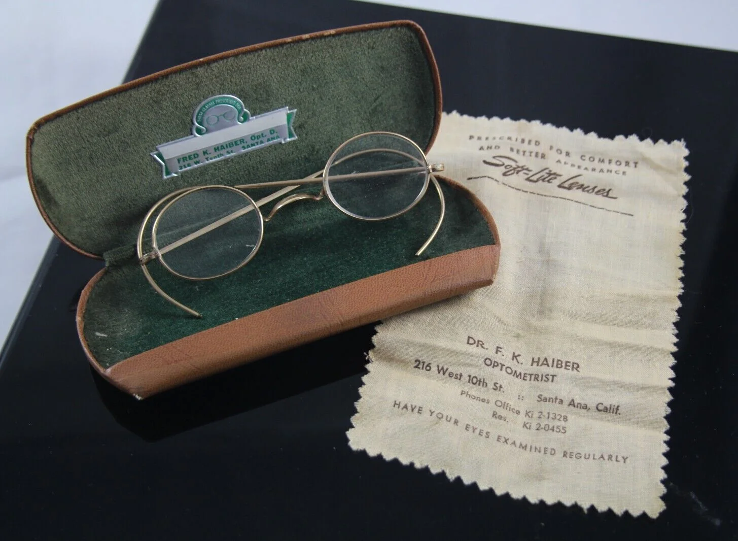 Circa 1930 Reading Glasses Youth Size 10K Gold Filled Frames With Case