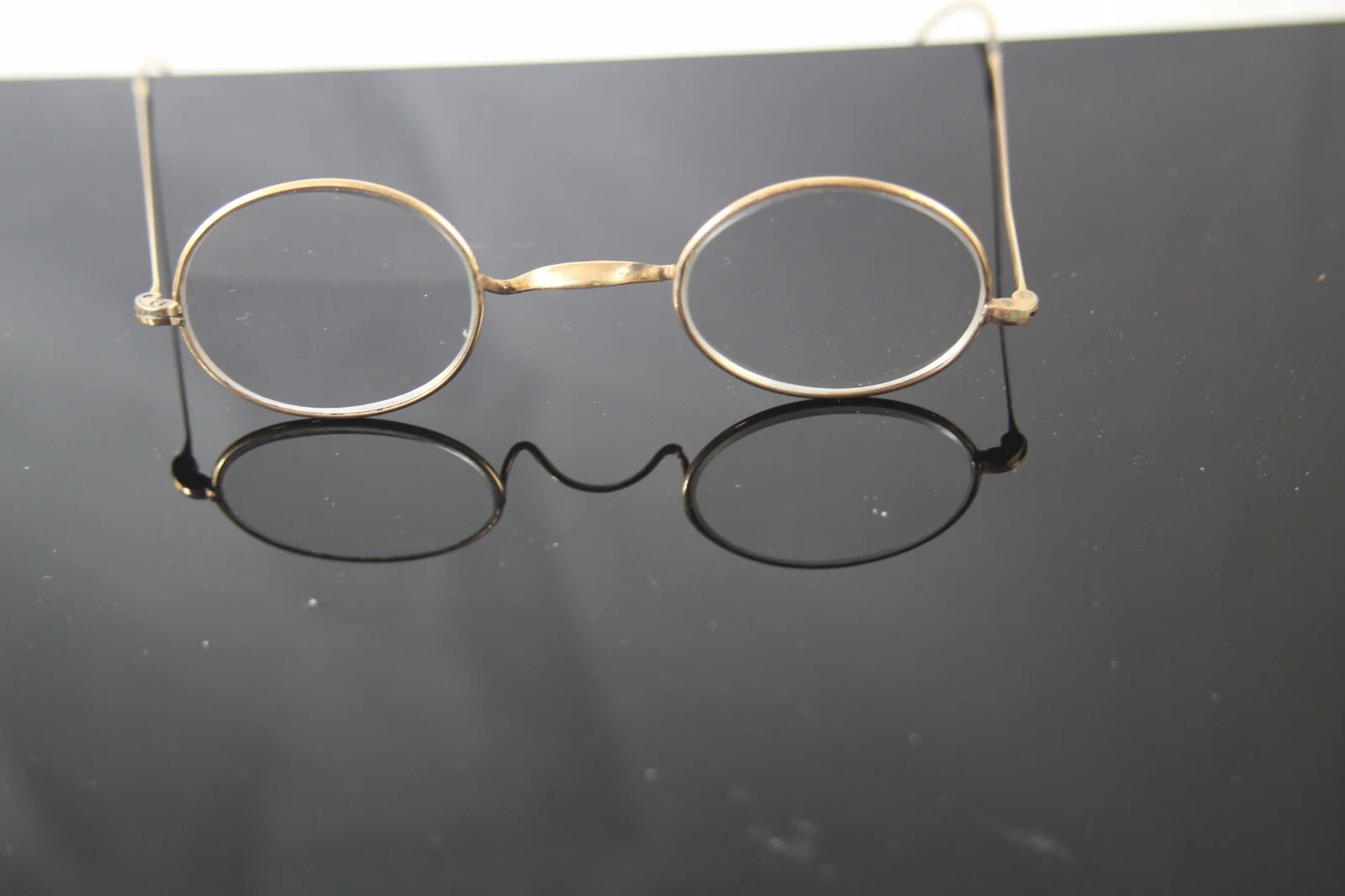 Circa 1930 Reading Glasses Youth Size 10K Gold Filled Frames With Case 3