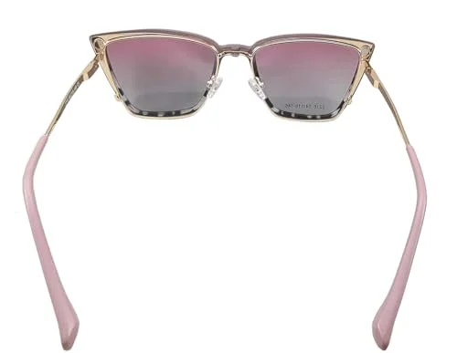 Circleperson Cat Eye Magnet glasses 2 in 1 Polarized clip on Sunglasses for Women 54-18-146 Metal Spring hinges(Pink/Gold,pink and baby blue) 4