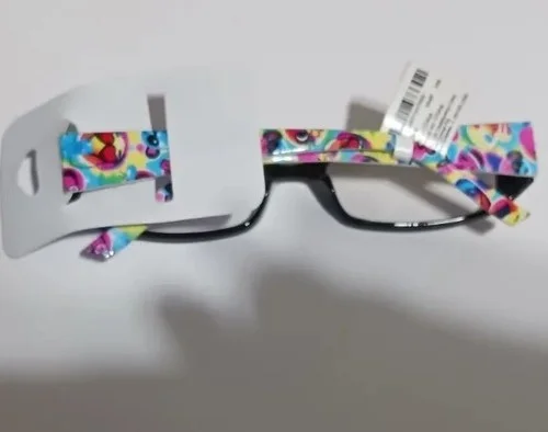 Claires Club Cosemetic Glasses ~Plastic~ Balck Frame with Rainbow emojis 2